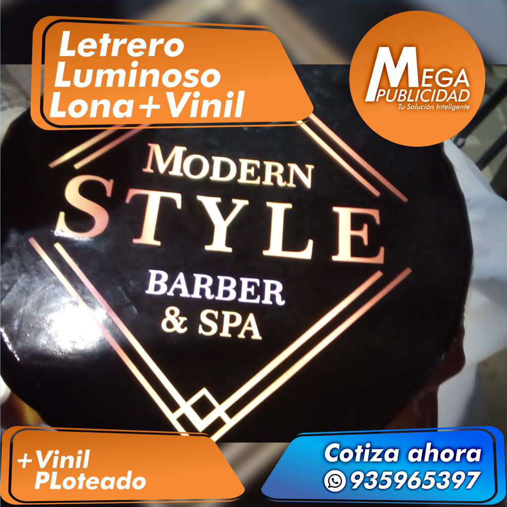 LETRERO LUMINOSO LONA + VINIL